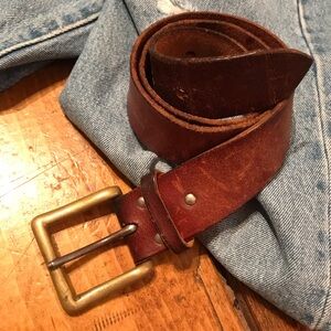 Polo Leather Belt with Brass Buckle